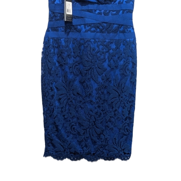 NWT Tadashi Shoji Embroidered Lace Marna Blue Cocktail Dress Size 6 - Picture 10 of 13